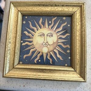 Vintage 90s sun moon stars style print 4”x4”.